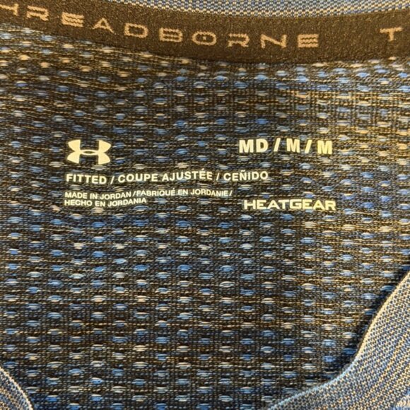 Under Armour Men's HeatGear Active Tee, Blue, Size M - Picture 3 of 4
